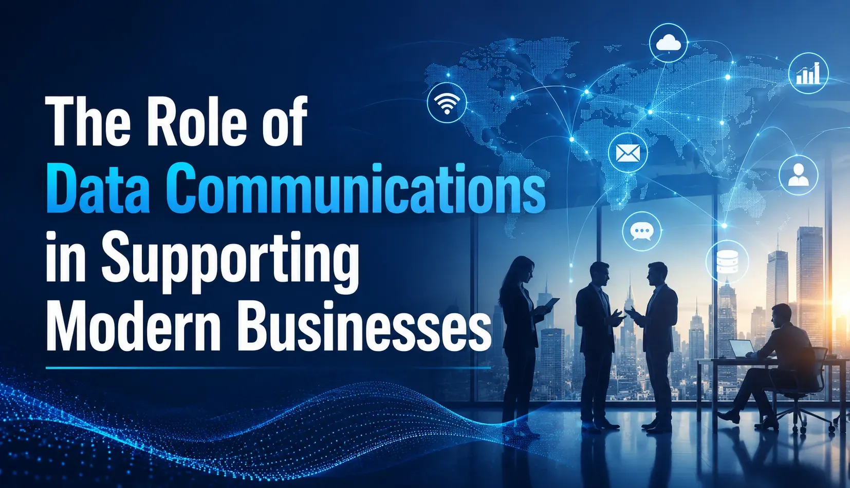 Data communications infrastructure supporting modern business operations, connectivity and network performance
